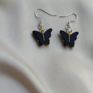 black butterfly earings.